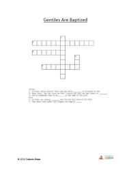 Gentiles Are Baptized - Crossword